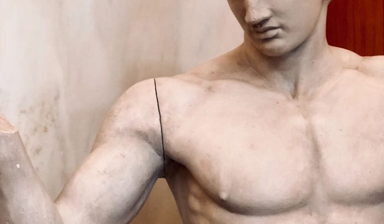 greek sculpture showing heart area