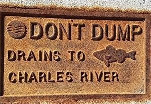 don't dump sign Boston Charles River basin