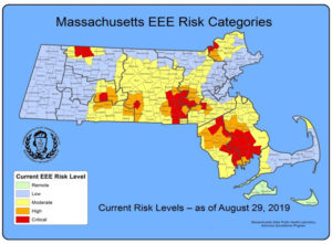 map of EEE cases in Mass