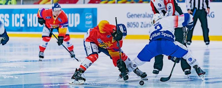 ice hockey players indoors