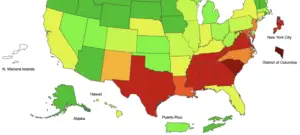 flu map by state