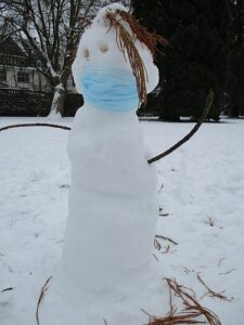snowman wearing a mask