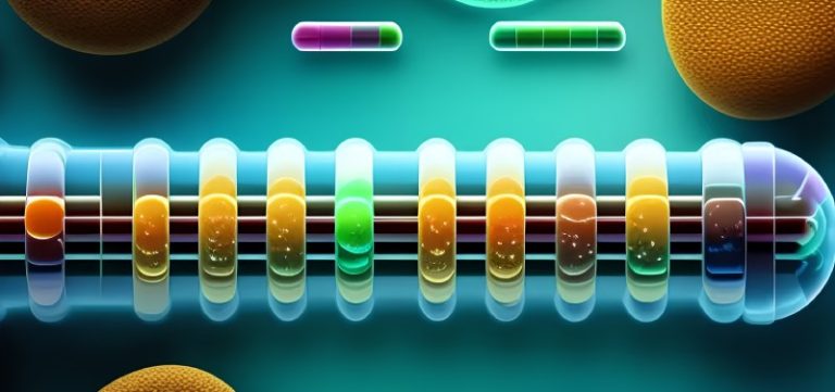 computer rendering of DNA analysis concept
